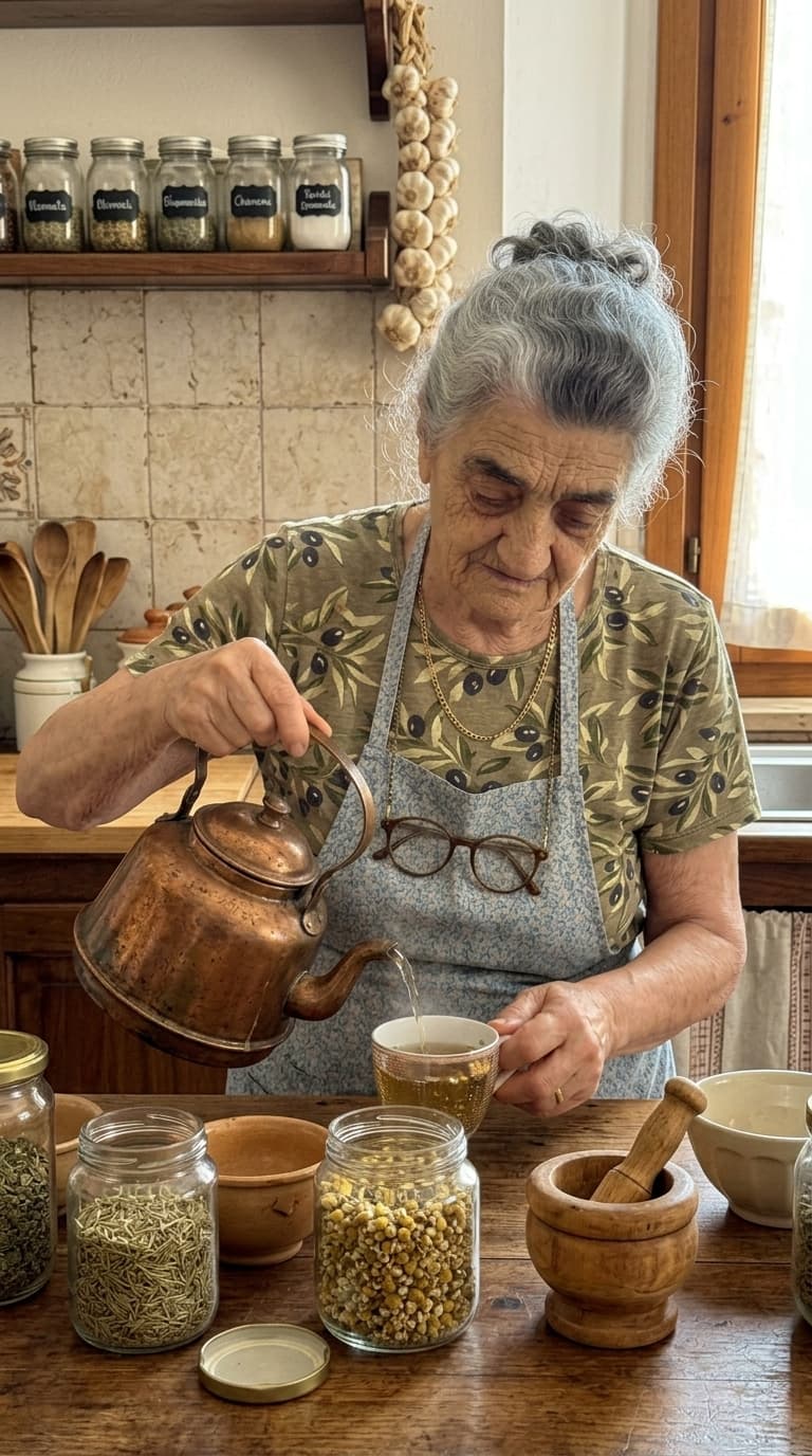 Nonna Caterina prepara una tisana della tradizione